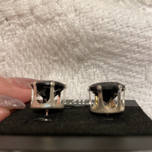 Black Cubic Zirconia Gum Drop incased in silver.  NWT! Absolutely gorgeous! - Picture 2 of 6